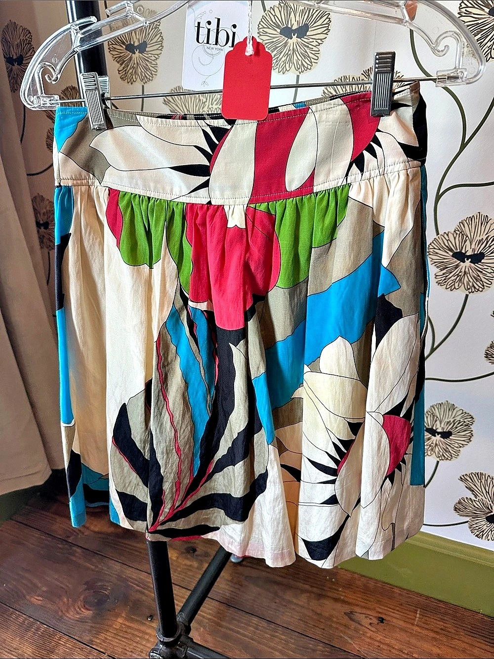 Tibi Abstract Mini Skirt Multicolor Size 4